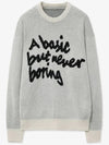 Slogan round knit sweater white - BLONDNINE - BALAAN 1