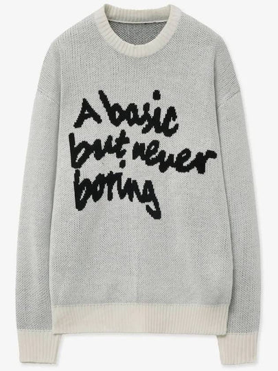 Slogan round knit sweater white - BLONDNINE - BALAAN 3