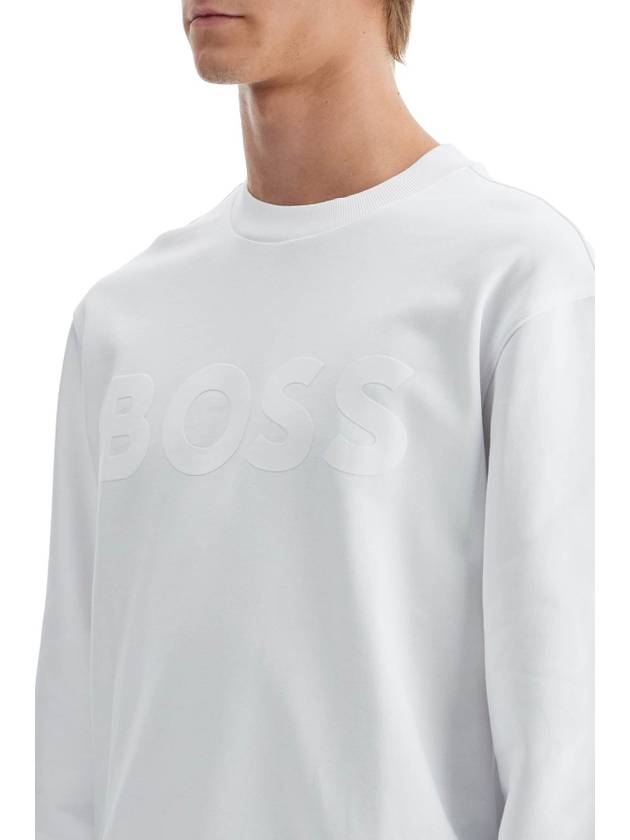 Logo Print Relax Fit Sweatshirt White - HUGO BOSS - BALAAN 5