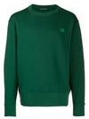 Fairview Face Patch Crew Neck Sweatshirt Dark Green - ACNE STUDIOS - BALAAN 1