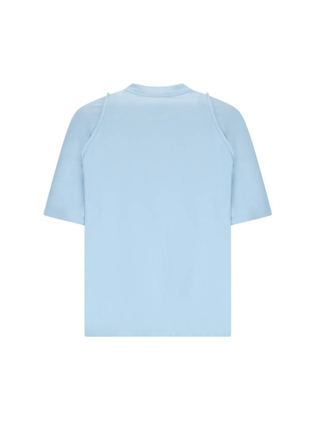 Camargue Embroidered Logo Cotton Short Sleeve T-shirt Light Blue - JACQUEMUS - BALAAN 3