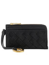 Intrecciato L Zip Leather Card Wallet Black - BOTTEGA VENETA - BALAAN 2