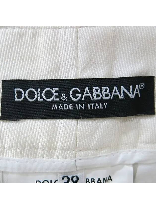 White cotton blend waistline detail women s pants size 38 - DOLCE&GABBANA - BALAAN 5