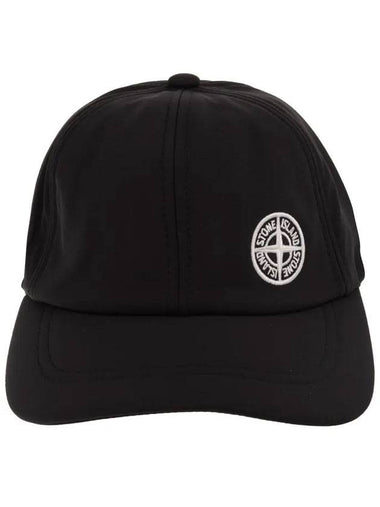 Compass Embroidered Logo Ball Cap Black - STONE ISLAND - BALAAN 1