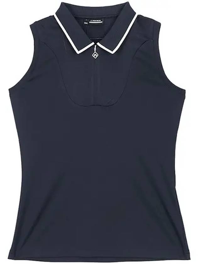 Women's Annika Sleeveless PK Shirt Navy - J.LINDEBERG - BALAAN 3