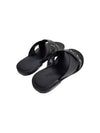 Logo Plaque Calf Leather Slippers Black - PHILIPP PLEIN - BALAAN 5