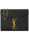 Cassandra Monogram Chain Shoulder Bag Black - SAINT LAURENT - BALAAN 3