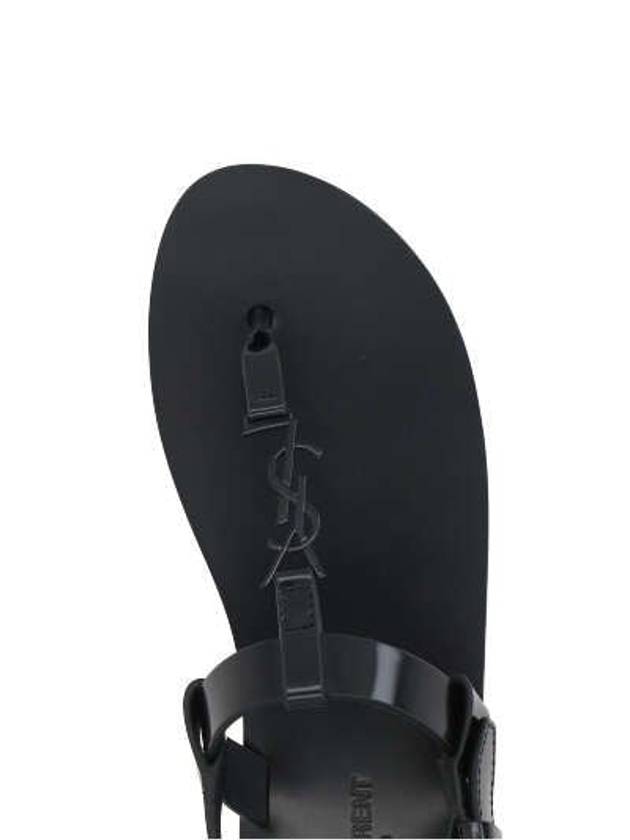 Cassandre Flip Flops Black - SAINT LAURENT - BALAAN 6