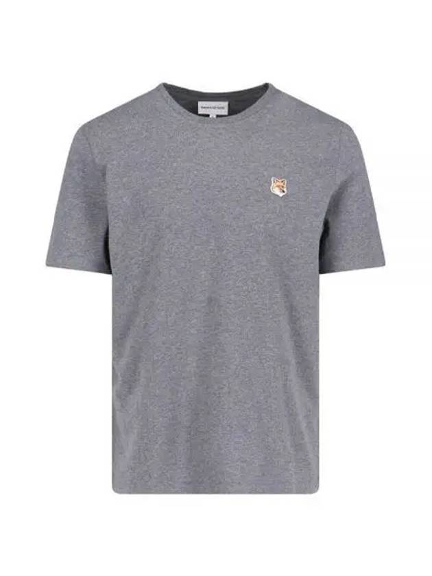 Fox Head Patch Classic Short Sleeve T-Shirt Grey Melange - MAISON KITSUNE - BALAAN 2