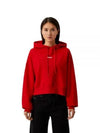 Micro Logo Crop Hoodie Red - MSGM - BALAAN 2