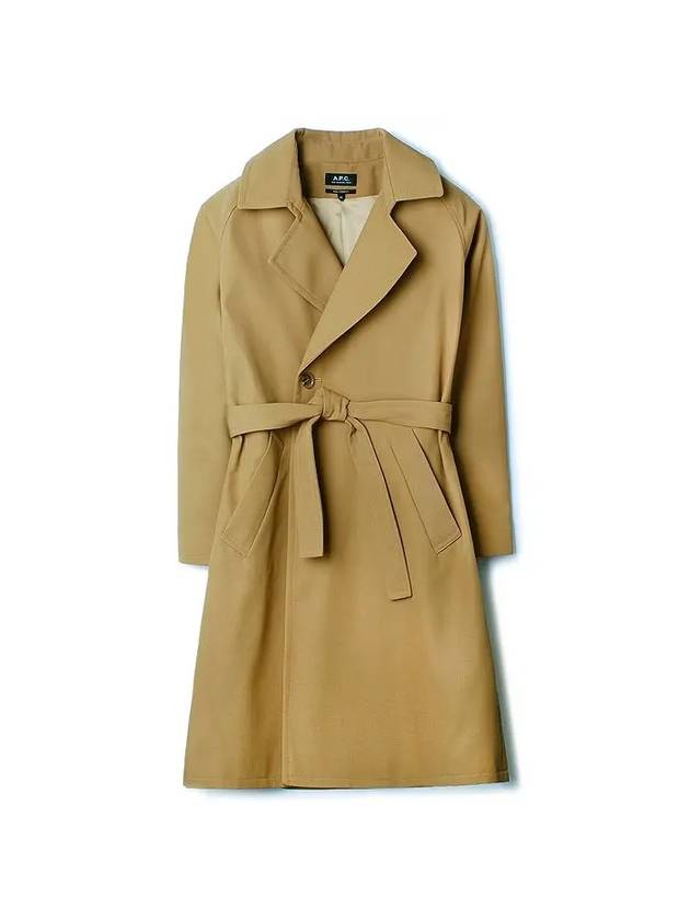 Double Breast Belt Single Coat Camel - A.P.C. - BALAAN 1