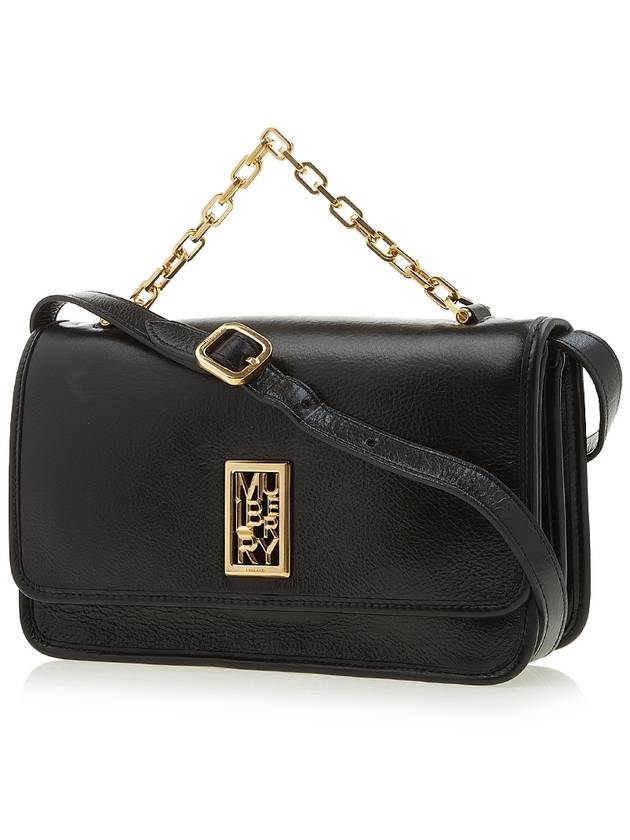 Sadie Rectangle High Shine Leather Shoulder Bag Black - MULBERRY - BALAAN 3