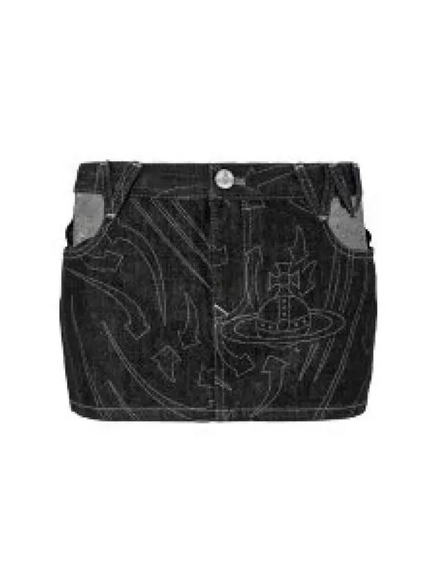 Decorated Stitch Denim H-Line Skirt Black - VIVIENNE WESTWOOD - BALAAN 2