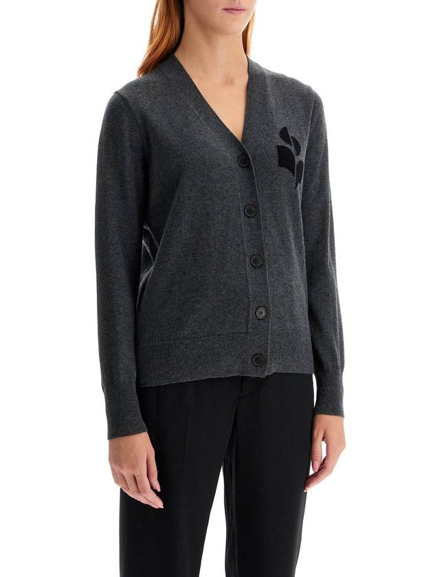 Karin Logo Cardigan Dark Grey - ISABEL MARANT ETOILE - BALAAN 3