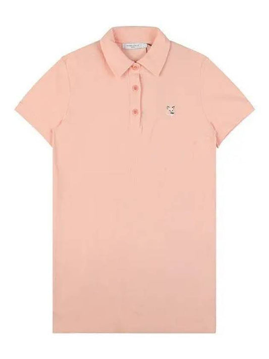 23SS KW01665KJ0104 P612 Tonal Fox Head Polo Dress Peach 989840 - MAISON KITSUNE - BALAAN 1