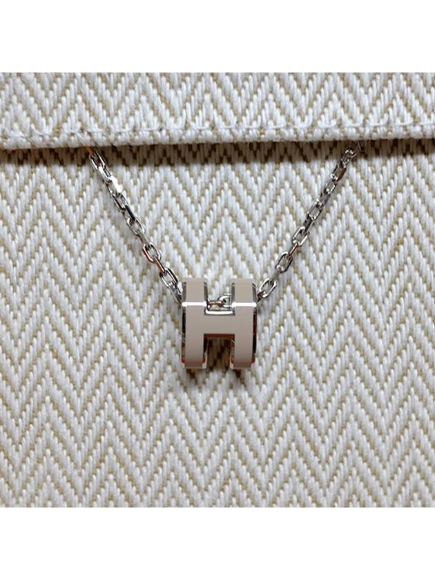 Mini Pop H Pendant Palladium & Marron Glace - HERMES - BALAAN 5