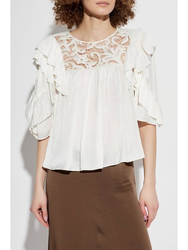 Isabel Marant Top Syrane, Women's, Cream - ISABEL MARANT - BALAAN 3