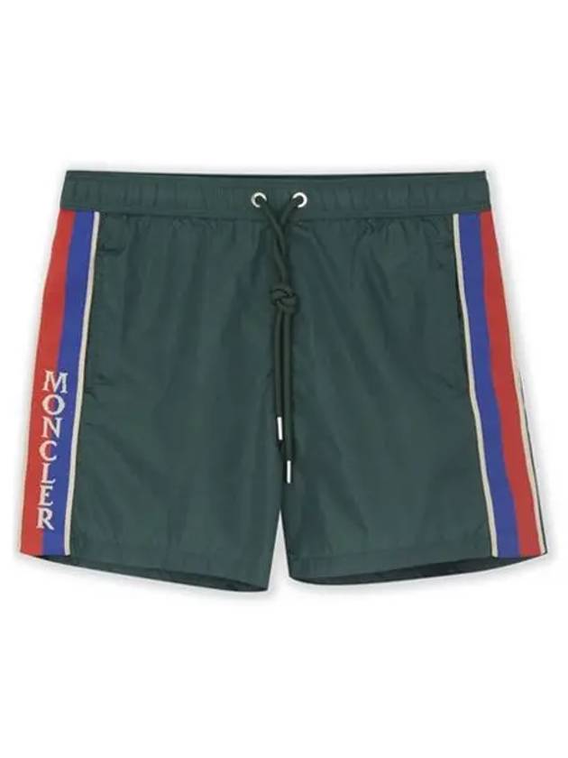 Back pocket logo patch swim pants green men's pants 2C00011 53326 84C - MONCLER - BALAAN 1