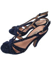 Suede diamond bead decoration dark blue shoes size 240 women's shoes - VALENTINO - BALAAN 4