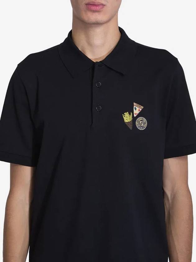 Fendilicious Short Sleeve Polo Shirt Black - FENDI - BALAAN 6