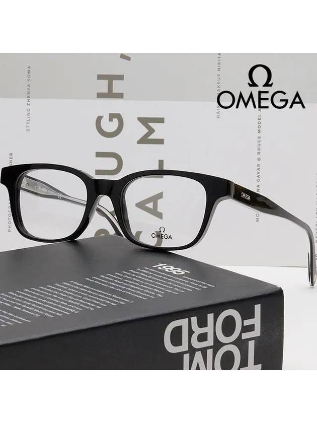 Glasses frame OM5004H 001 square horn frame - OMEGA - BALAAN 2