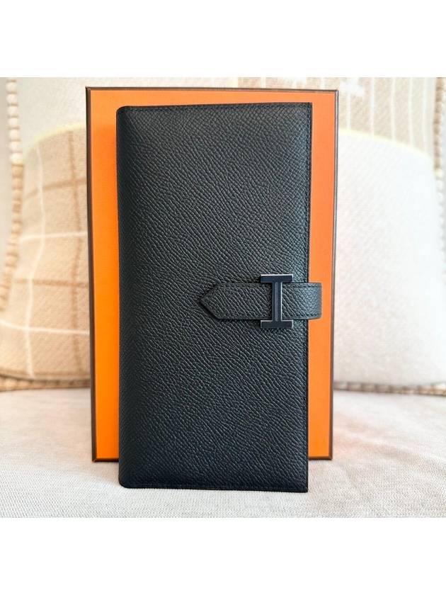 Monochrome Epsom Long Wallet Bean Noir - HERMES - BALAAN 3