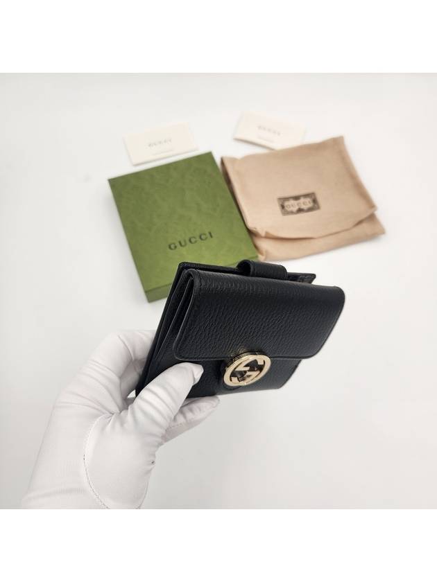 GG Interlocking Half Wallet Black - GUCCI - BALAAN 9