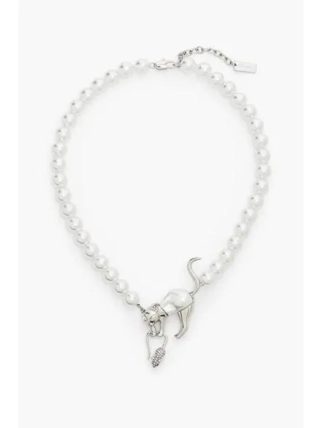 Cat And Mouse Pearl Necklace SilverWhite MBEDW24002SVX - MARC JACOBS - BALAAN 1