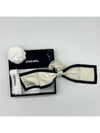 CC Ribbon Hair Scrunch Band White Black - CHANEL - BALAAN 4