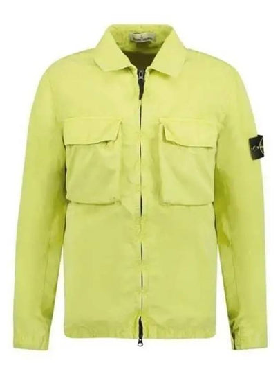 Front Pocket Wappen Patch Overshirt Zip-Up Jacket Lemon - STONE ISLAND - BALAAN 2