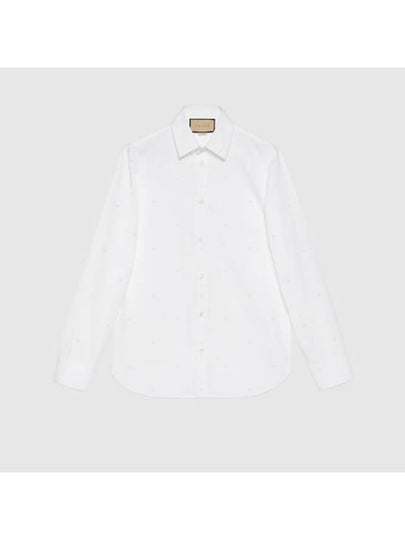 Mini Interlocking G Dot Long Sleeve Shirt White - GUCCI - BALAAN 2