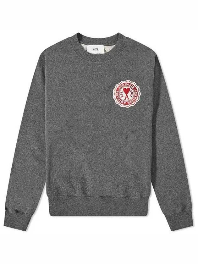 Heart Logo Patch Sweatshirt Grey - AMI - BALAAN 2