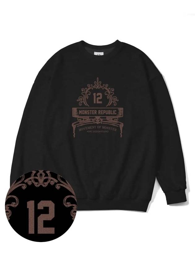 Modelo Coffee Brown Overfit Sweatshirt Black - MONSTER REPUBLIC - BALAAN 3