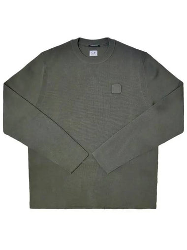 Merino wool crewneck knitwear khaki 665 11CMKN123A 005292A - CP COMPANY - BALAAN 1