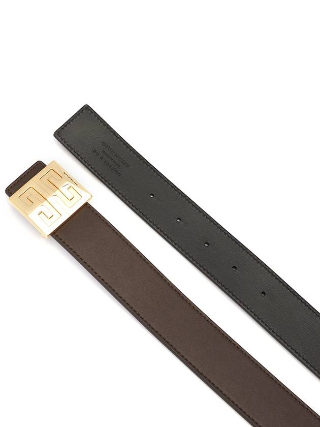 Men's 4G Logo Buckle Reversible Leather Belt Brown Black - GIVENCHY - BALAAN 5