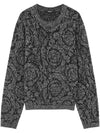 Jacquard Long Sleeve Knit Top Grey - VERSACE - BALAAN 1