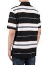 Men's Striped Cotton Short Sleeve PK Shirt Black White - BURBERRY - BALAAN 5