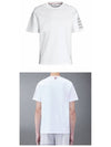 4-Bar Striped Cotton Short Sleeve T-Shirt White - THOM BROWNE - BALAAN 5