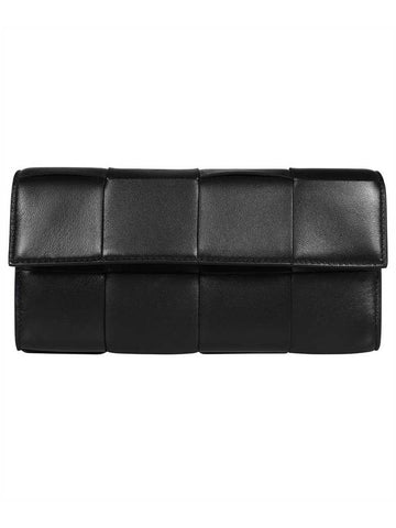 Cassette Chain Long Wallet Black - BOTTEGA VENETA - BALAAN 1