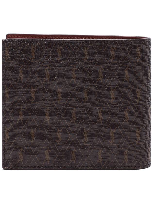 Monogram Canvas All Over Half Wallet Brown - SAINT LAURENT - BALAAN 5