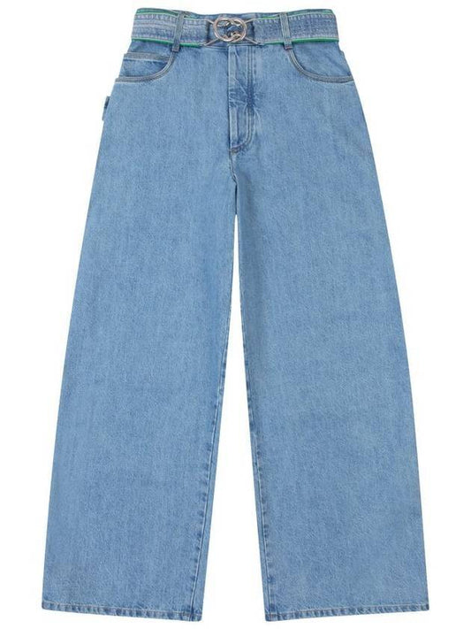 Bleached Denim Wide Jeans - BOTTEGA VENETA - BALAAN 2