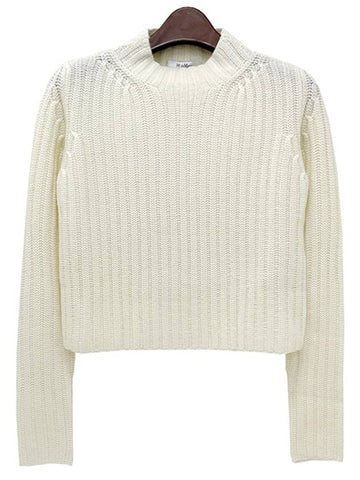 ALOA Wool Cashmere Crop Knit White 001 - MAX MARA - BALAAN 1