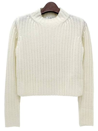 Aloa Wool Cashmere Cropped Knit Top White - MAX MARA - BALAAN 2