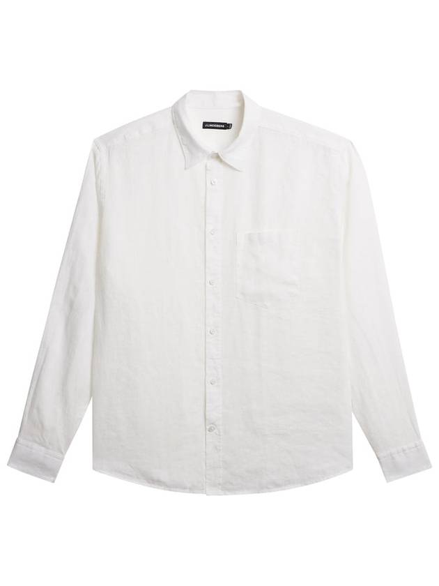 Regular Clean Linen Long Sleeve Shirt White - J.LINDEBERG - BALAAN 2