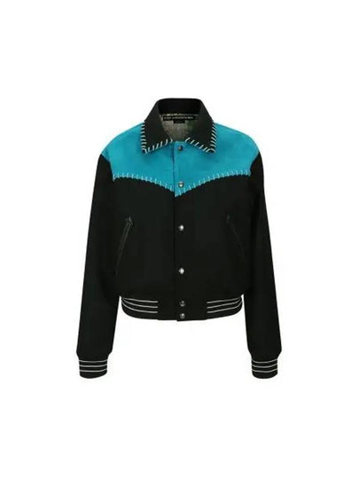 Valcity New Margo Western Varsity Jacket Teal Blue - ANDERSSON BELL - BALAAN 2