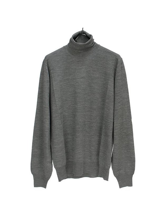 Men's Cashmere Cable Turtleneck Grey - BRUNELLO CUCINELLI - BALAAN 1