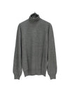 Men's Cashmere Cable Turtleneck Grey - BRUNELLO CUCINELLI - BALAAN 2