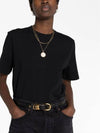 Crew Neck Cotton Short Sleeve T-shirt Black - SAINT LAURENT - BALAAN 3