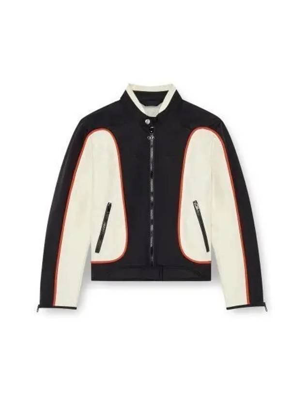 J-Blink Color Block Biker Jacket Black White - DIESEL - BALAAN 2