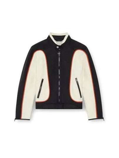 J-Blink Color Block Biker Jacket Black White - DIESEL - BALAAN 2